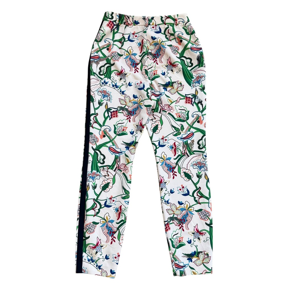 Ted Baker London Floral Giraffe Print Tuxedo Stripe Ankle Trousers Size 1 Pink - Picture 4 of 11